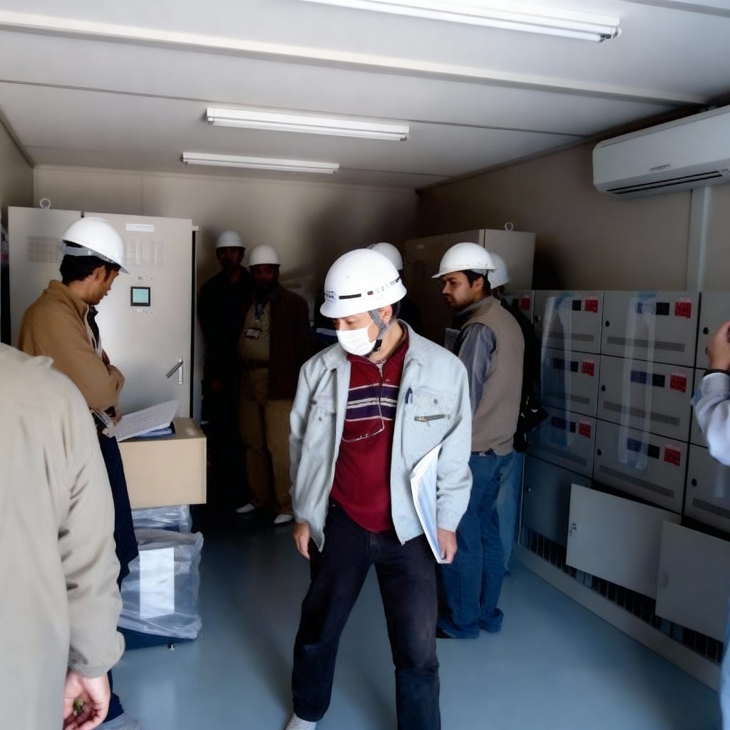PECT Employees along with Japanese Employees on the Solar Power Project